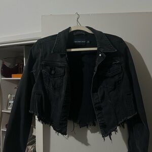 Calvin Klein Jeans Distressed Black Denim Jacket